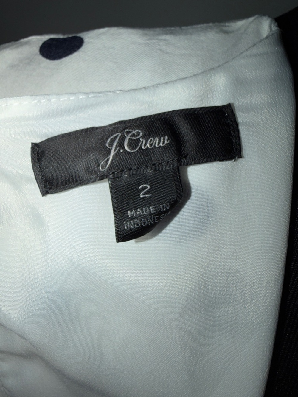 J Crew Size 2 White and Black Polka Dot V-Neck Dress - Picture 10 of 12